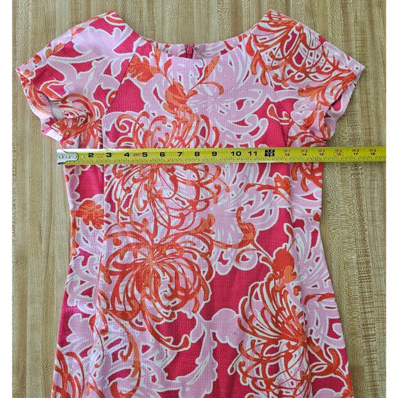 TAYLOR Retro DRESS Pink Orange Dress Women's size 2 - Picture 7 of 8